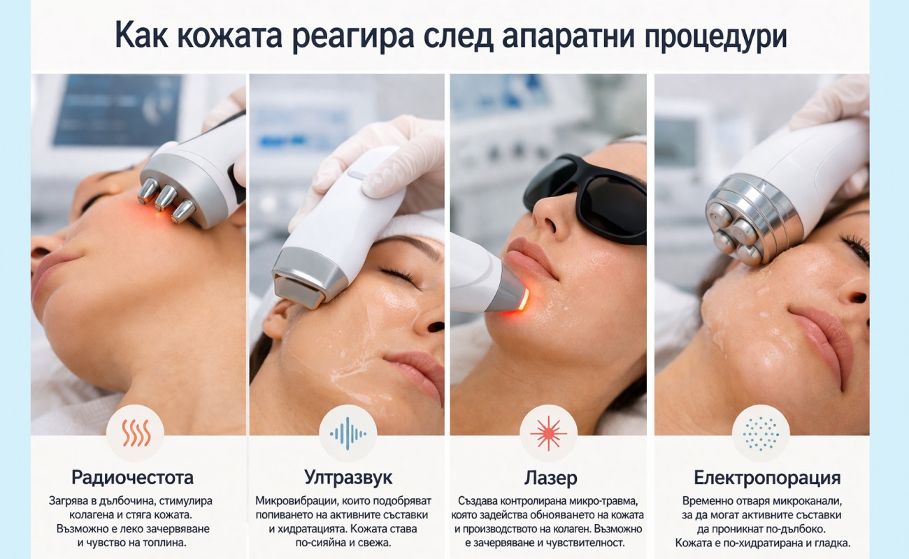 Как кожата реагира след апаратни процедури