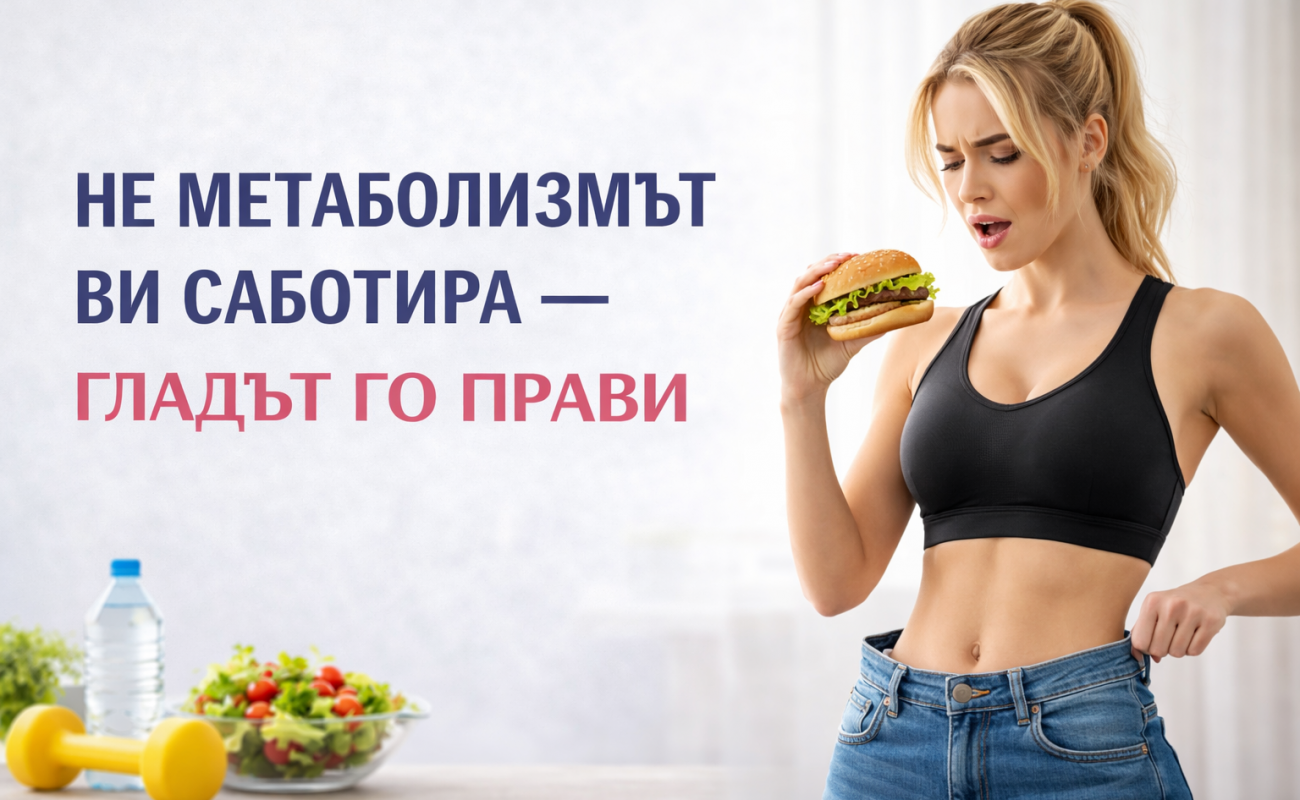 Не метаболизмът ви саботира — гладът го прави
